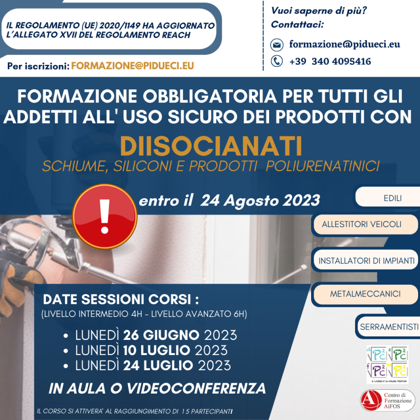 DIISOCIANATI: nuova formazione obbligatoria
