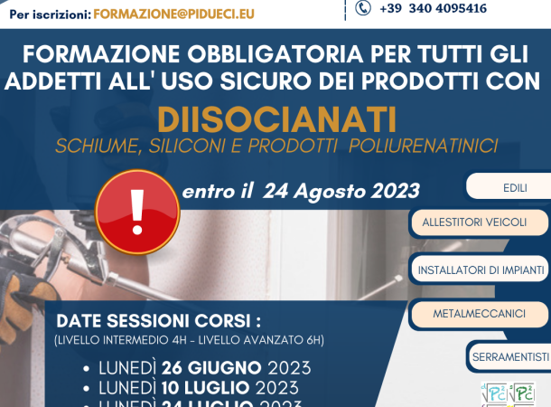 DIISOCIANATI: nuova formazione obbligatoria